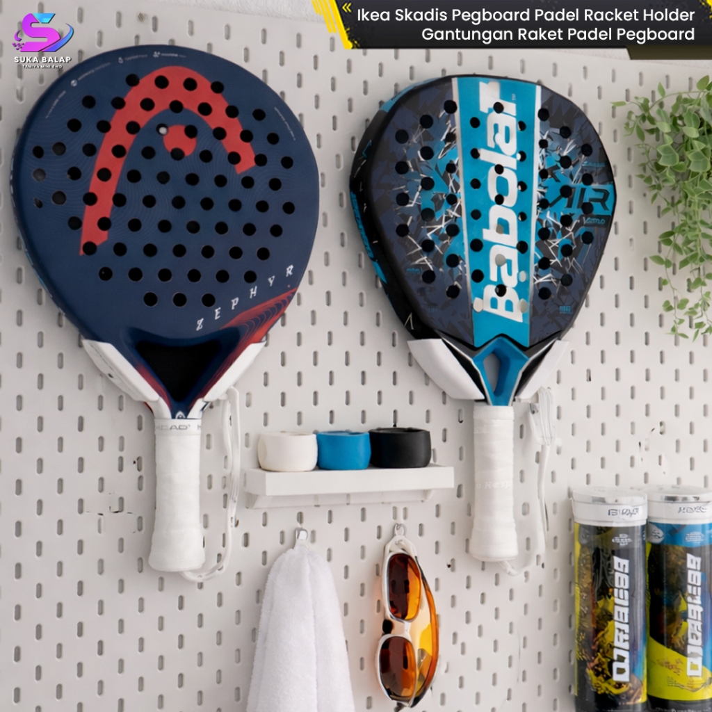 Ikea Skadis Pegboard Padel Racket Holder - Gantungan Raket Padel Pegboard