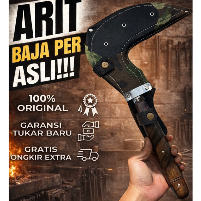 Lapak Tani Group Arit Sabit Rumput Fulltang Gagang Pin – Baja Per + Sarung Militer