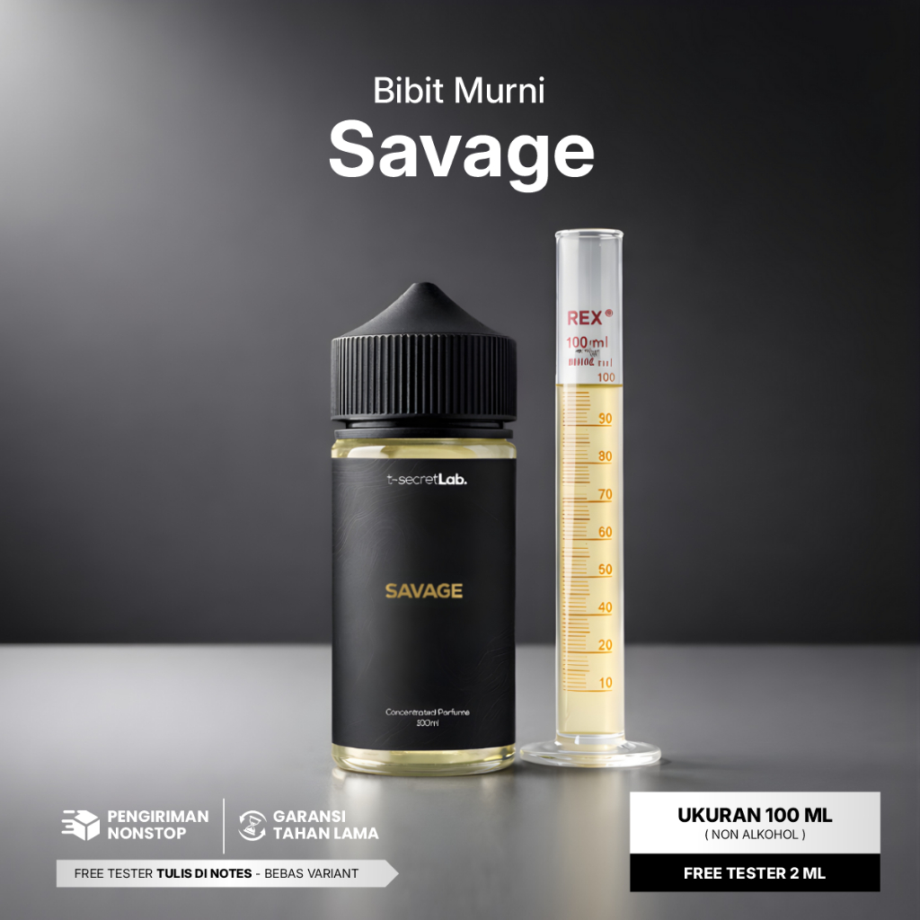 Savage - Bibit Parfum Murni Non Alkohol Wangi Tahan Lama Aroma Fresh Citrus Spicy