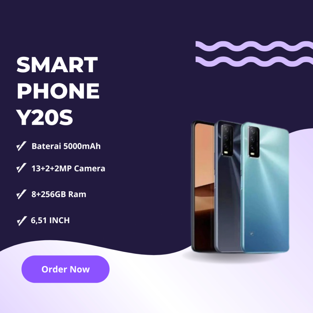 HP VIVO Y20S SMARTPHONE RAM 8GB + 256GB BERGARANSI 12 BULAN