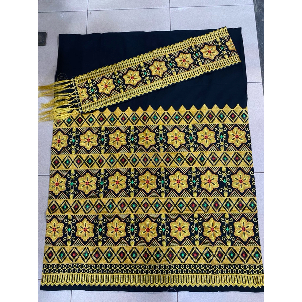 tapis bordir sanwos melati hitam(realpict ya beb)