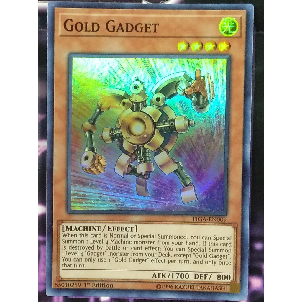 YuGiOh - Gold Gadget (FIGA-EN009) - Super Rare - Monster Card - Trading Card Game ORIGINAL