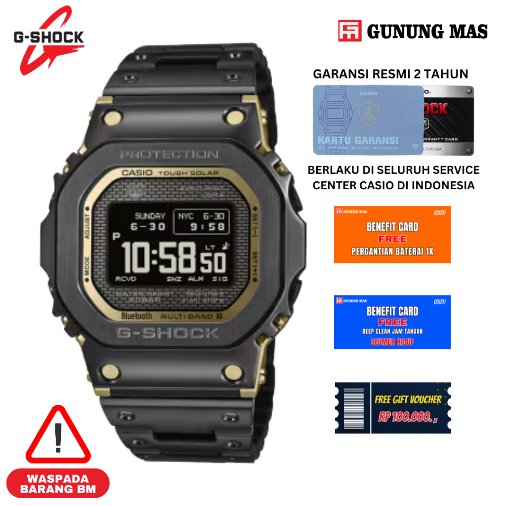 Jam Tangan Pria G-Shock GMW-BZ5000BD-1DR Digital Dial Black Stainless Steel 100% Original