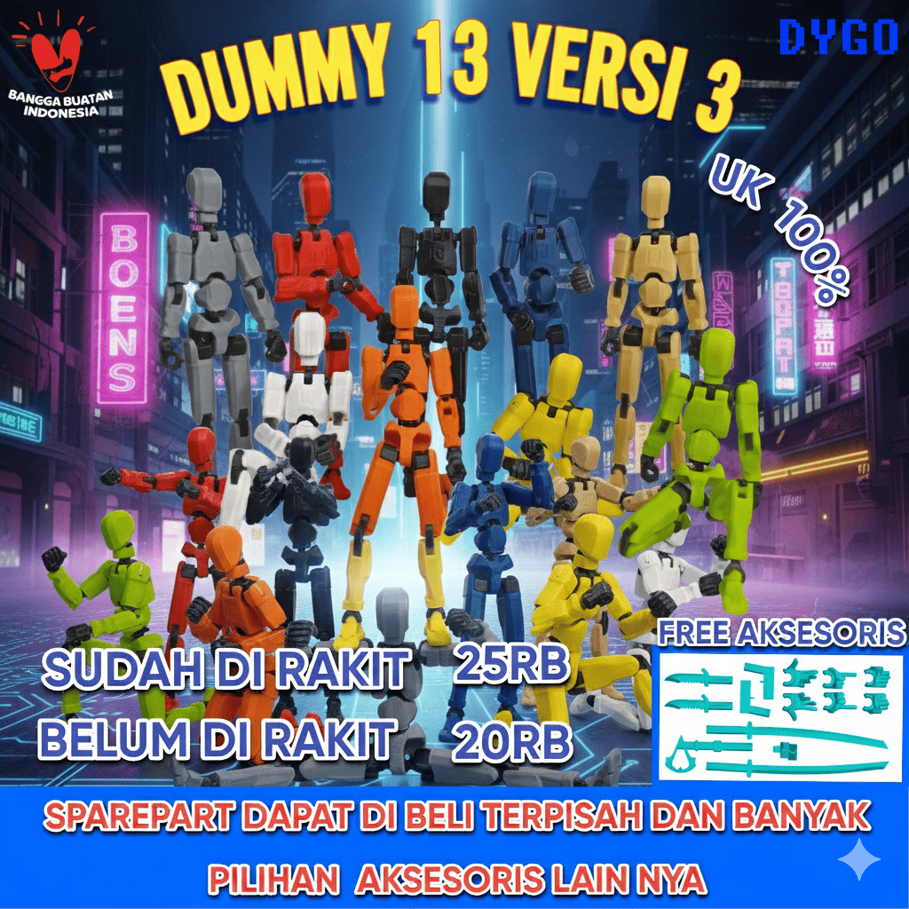Titan Dummy 13 Versi 3 Articulated action figure, dygo filament, uk Basic 100%