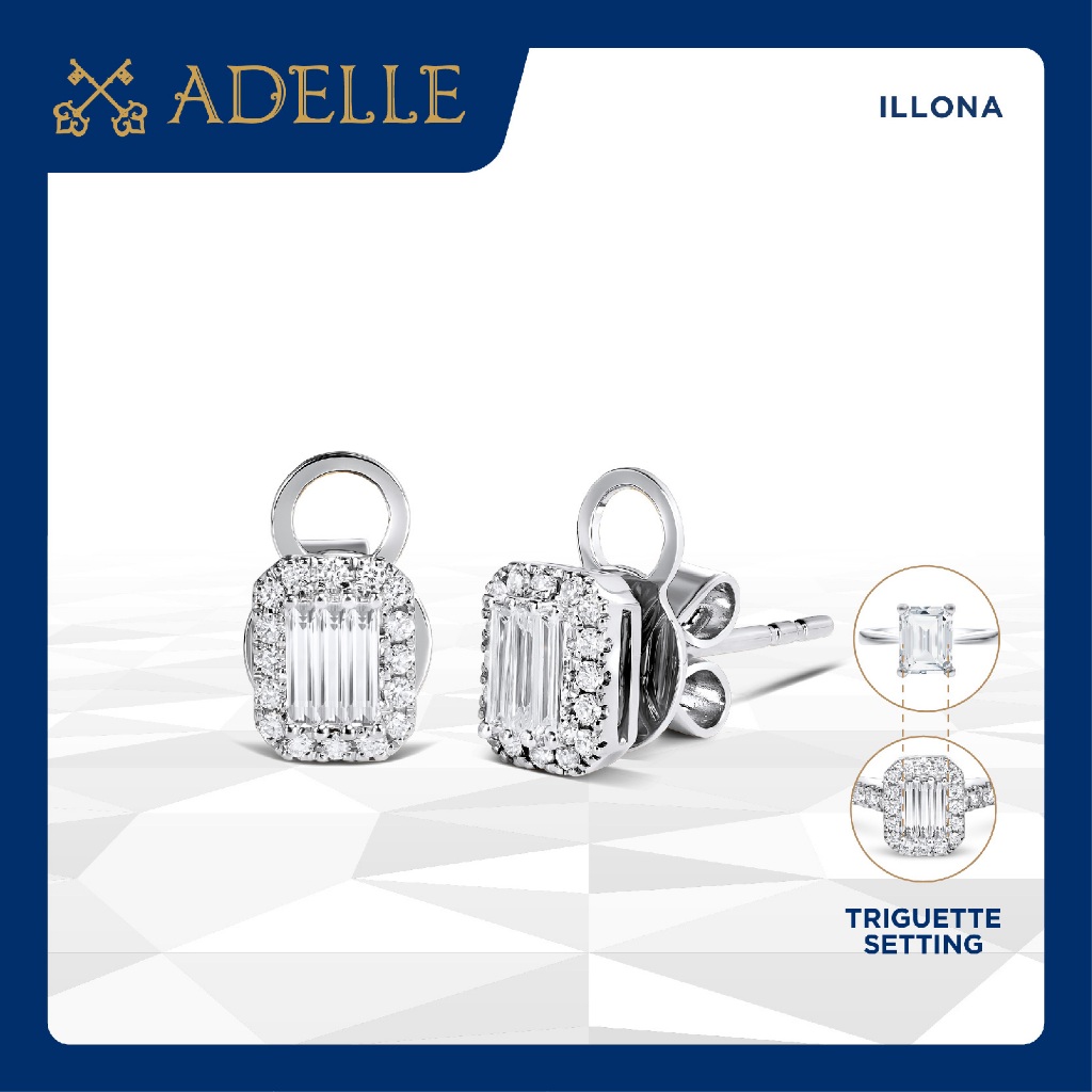 Adelle Jewellery Anting Berlian - Illona Earrings - Baguette