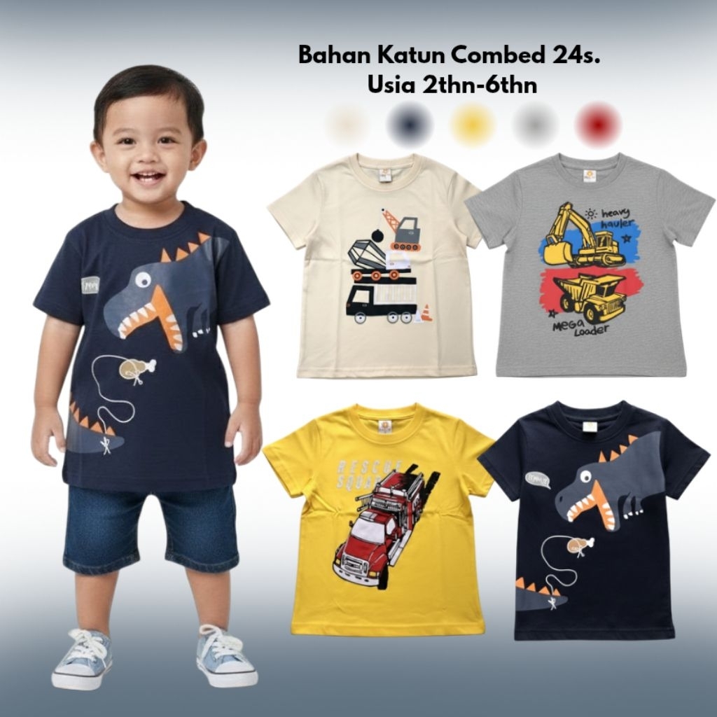 Kaos Anak Laki-Laki 2-6 Tahun – Kaos Karakter & Motif Lucu | Baju Anak Laki Murah
