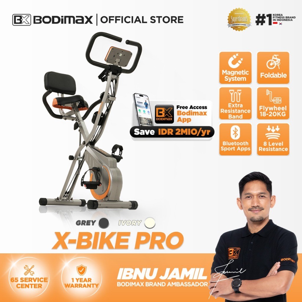 BODIMAX X Bike Pro Sepeda Statis /Alat Fitness/Sepeda Statis/Magnetic X-Bike