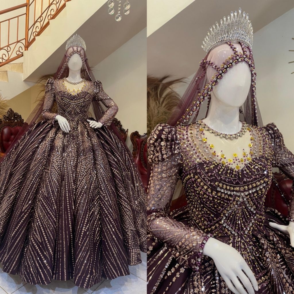 Gaun pengantin | Gaun pengantin mewah elegan | Gaun pengantin wedding | Gaun pengantin muslimah