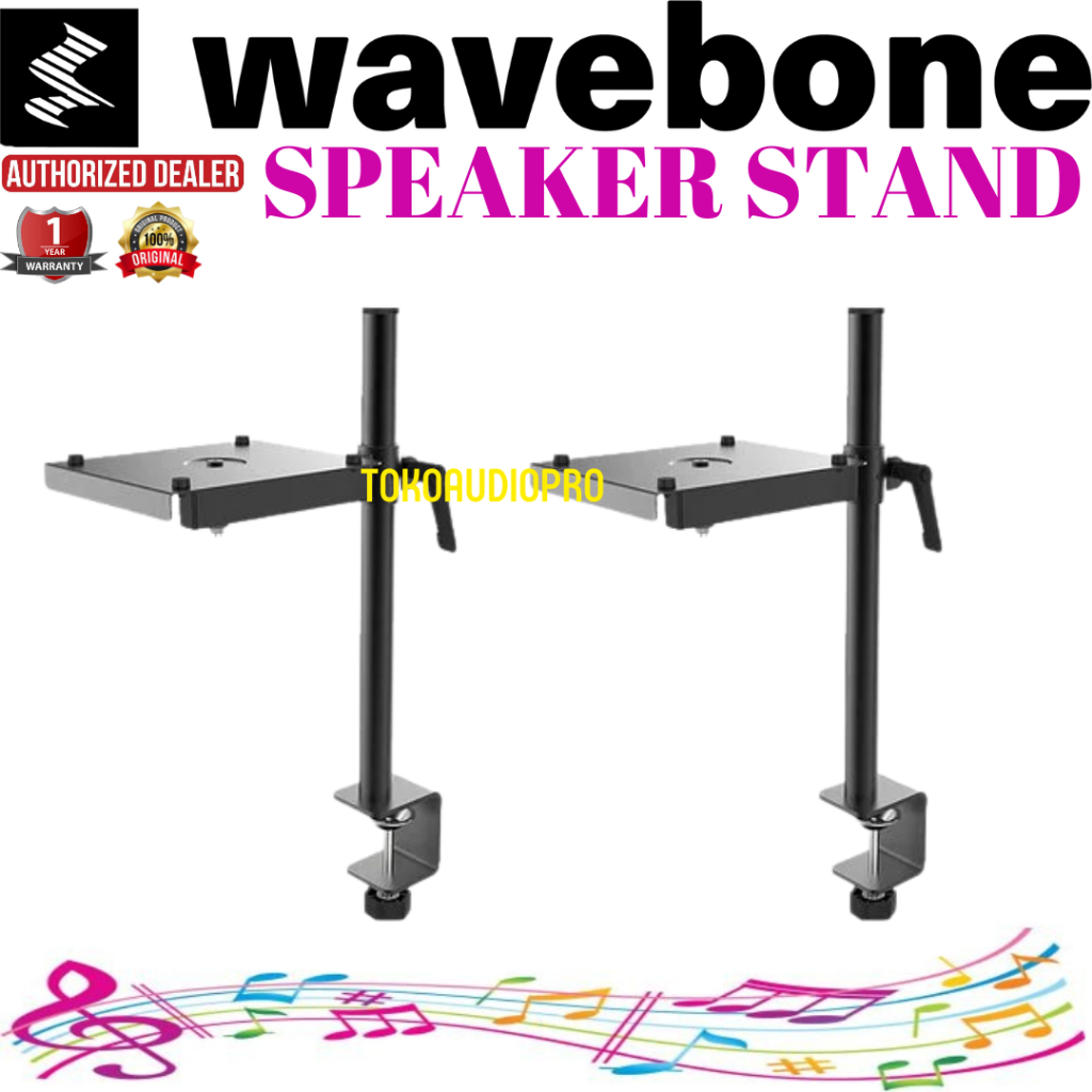 Wavebone Stand Speaker Studio Jepit Meja Monitor Stand