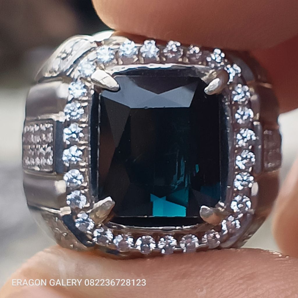 tourmaline turmaline light blue ring perak sn 55