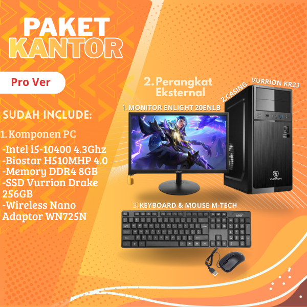 Paket PC Kantor Basic Hemat & Pro Handal | Komputer Kerja Siap Pakai