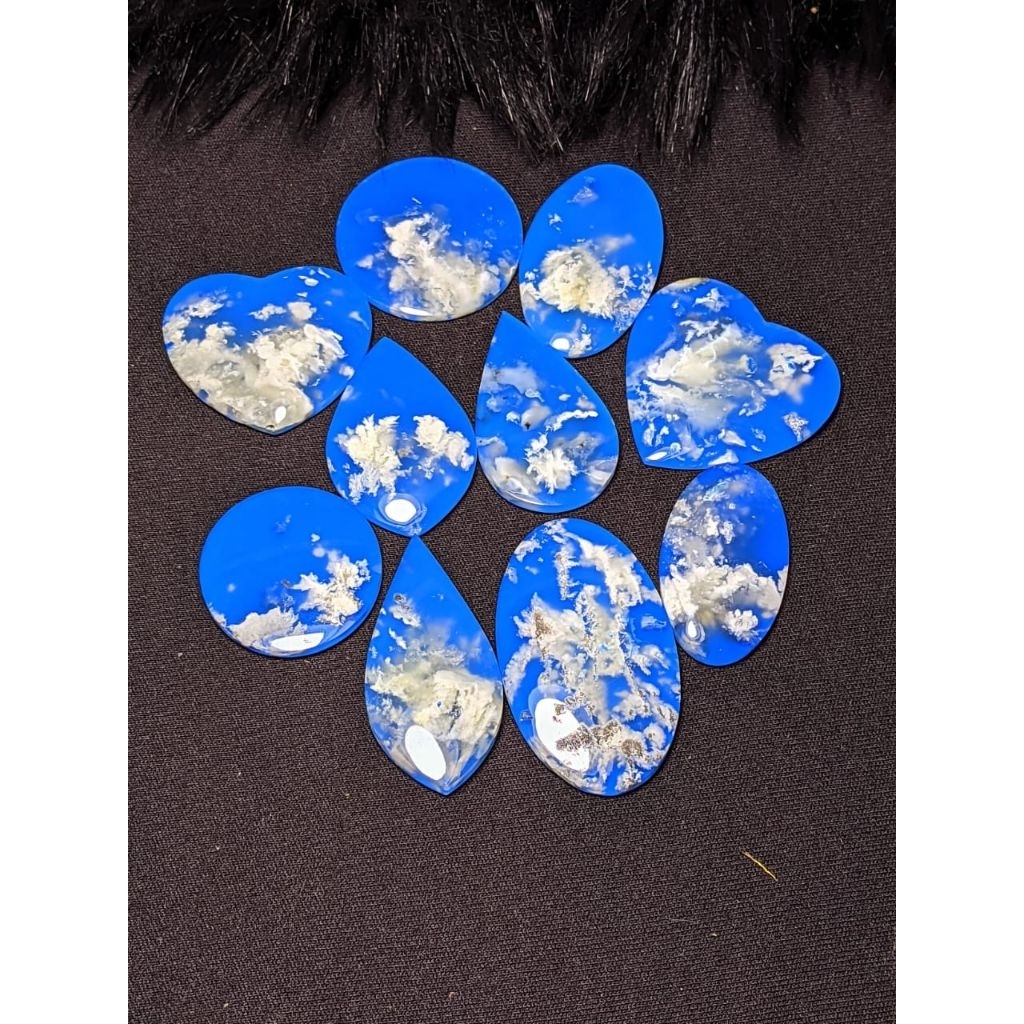 snow agate doublet paket 10 pcs