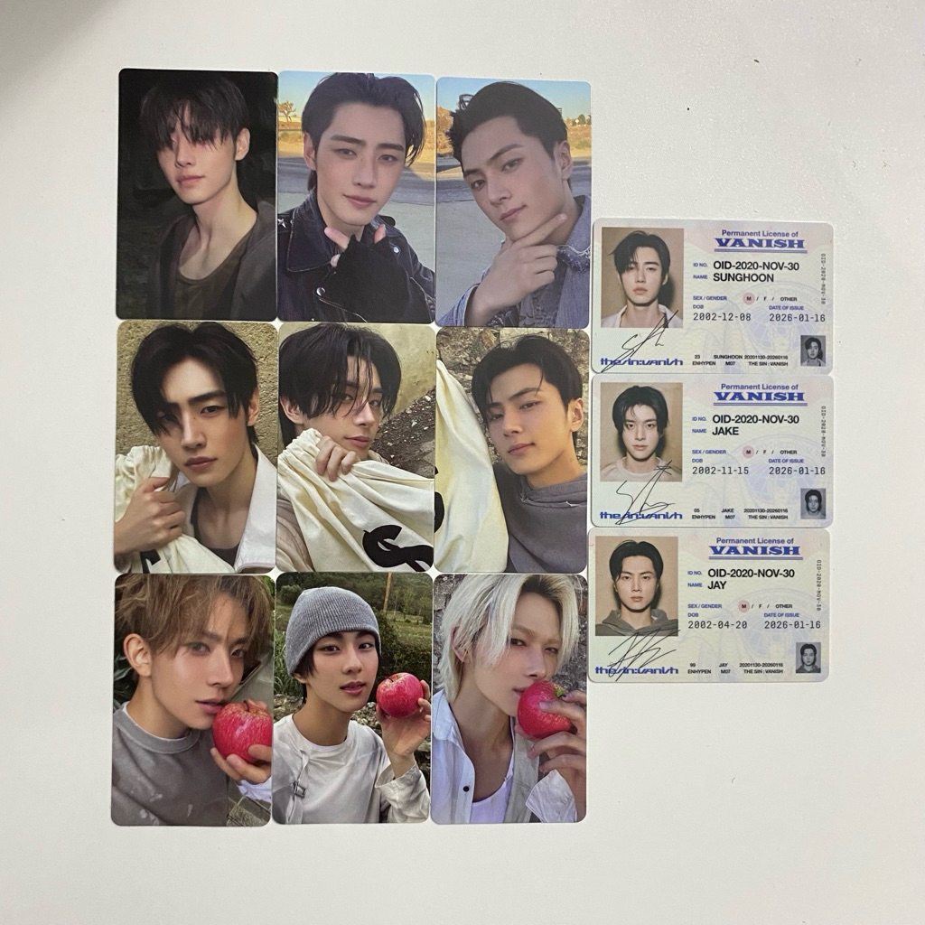 PC ENHYPEN ALBUM THE SIN VANISH OFFICIAL PHOTOCARD JAKE NIKI SUNGHOON HEESEUNG JAY SUNOO JUNGWON FUG