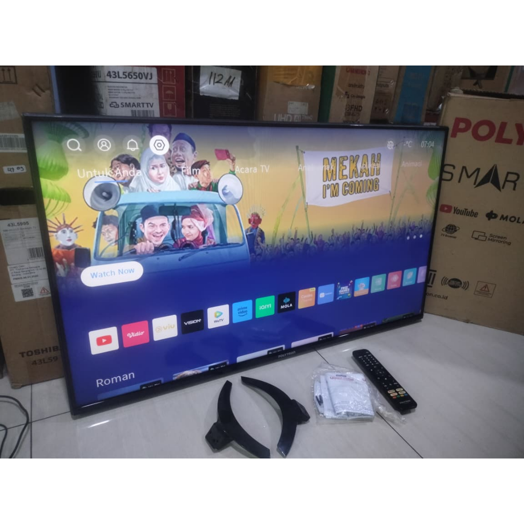 TV LED POLYTRON 40IN FHD SMART TV YOUTUBE DIGITAL TV KONDISI BEKAS PEMAKAIAN 5969F