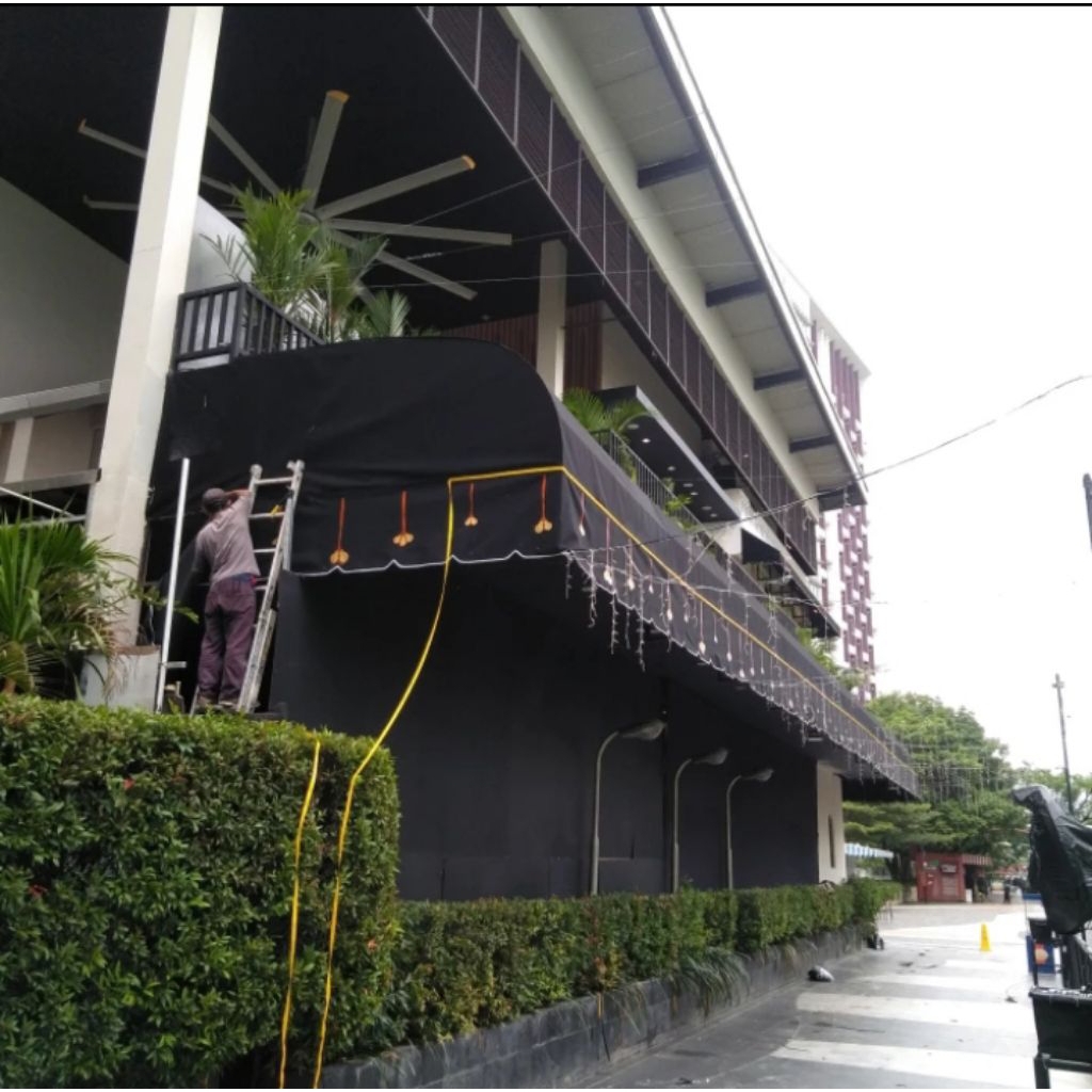 kanopi kain model lengkung custom ukuran