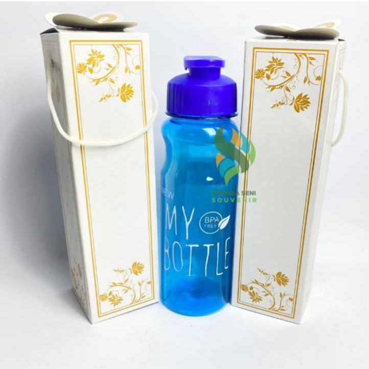 Souvenir Paper Box Termos 500ml Box Tumbler Tinggi Kemasan Dus Botol Free Tali Tentengan