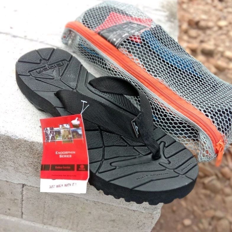 PROMO EigerSandal Pria Japit Gunung Hiking Hitam ready size 38-43