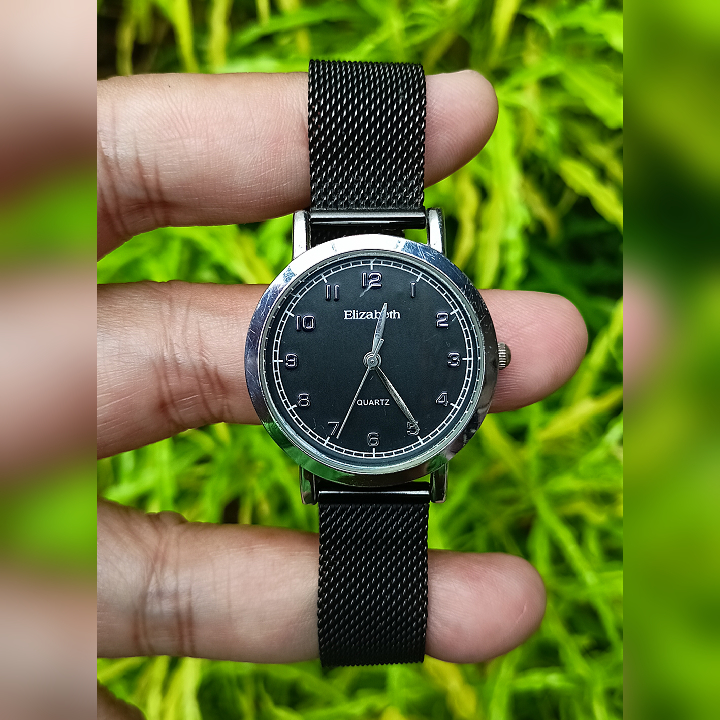 ELIZABETH 80115L Black Watch Original Second | Jam Tangan Wanita Preloved