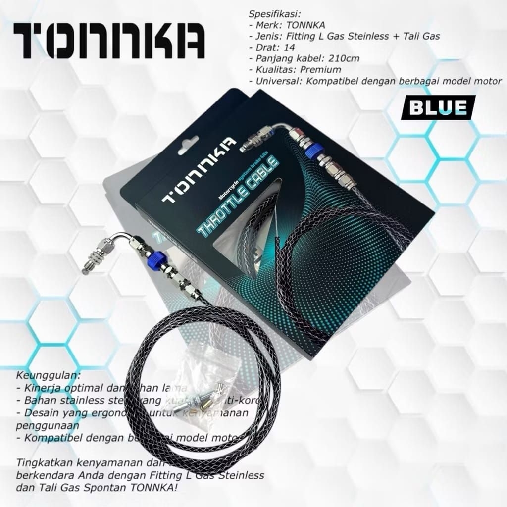 PROMO Fitting L gas Steinless Original TONNKA + tali gas carbon 210 cm fitting Drat 14