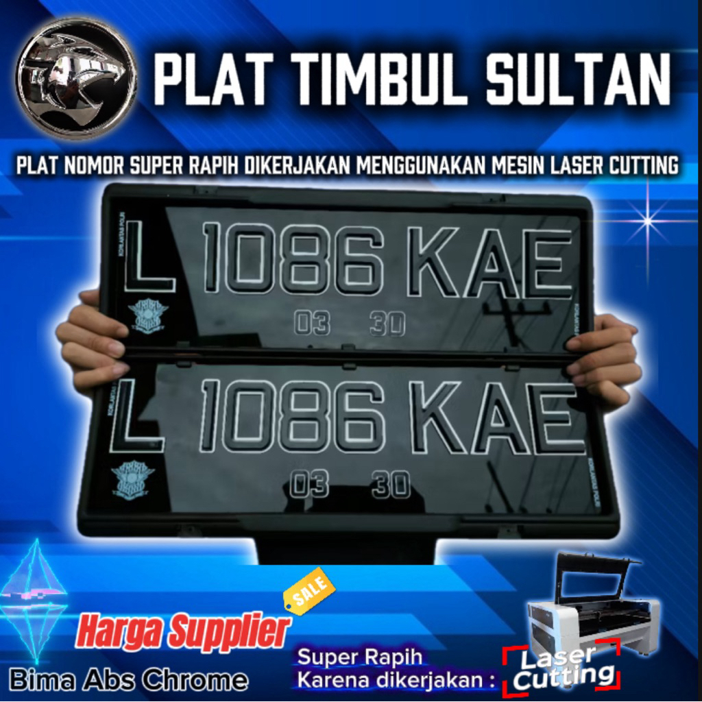 Plat Variasi timbul | plat segilima | Plat timbul chrome import | Plat Custom | Plat keren | Plat Ba
