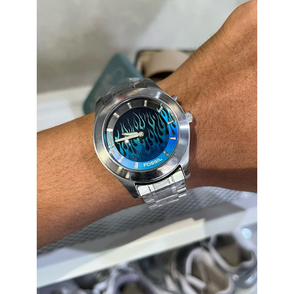 Vintage FO SIL BIG TIC BLUE FLAME, Jam FO SIL BIGTIC FLAME, Not Ni ke triax, not jam oakley