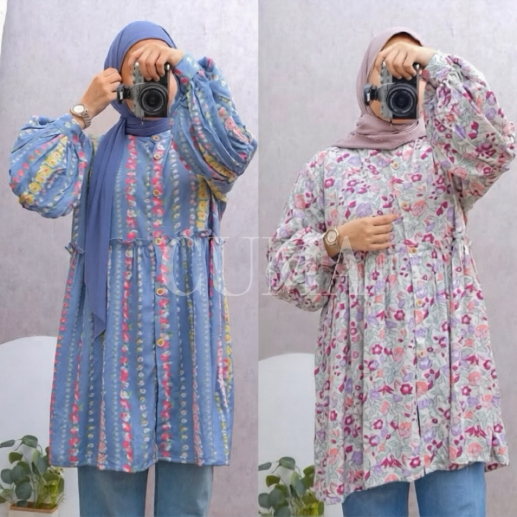 hanan tunik perempuan / atasan wanita blouse tunik rayon