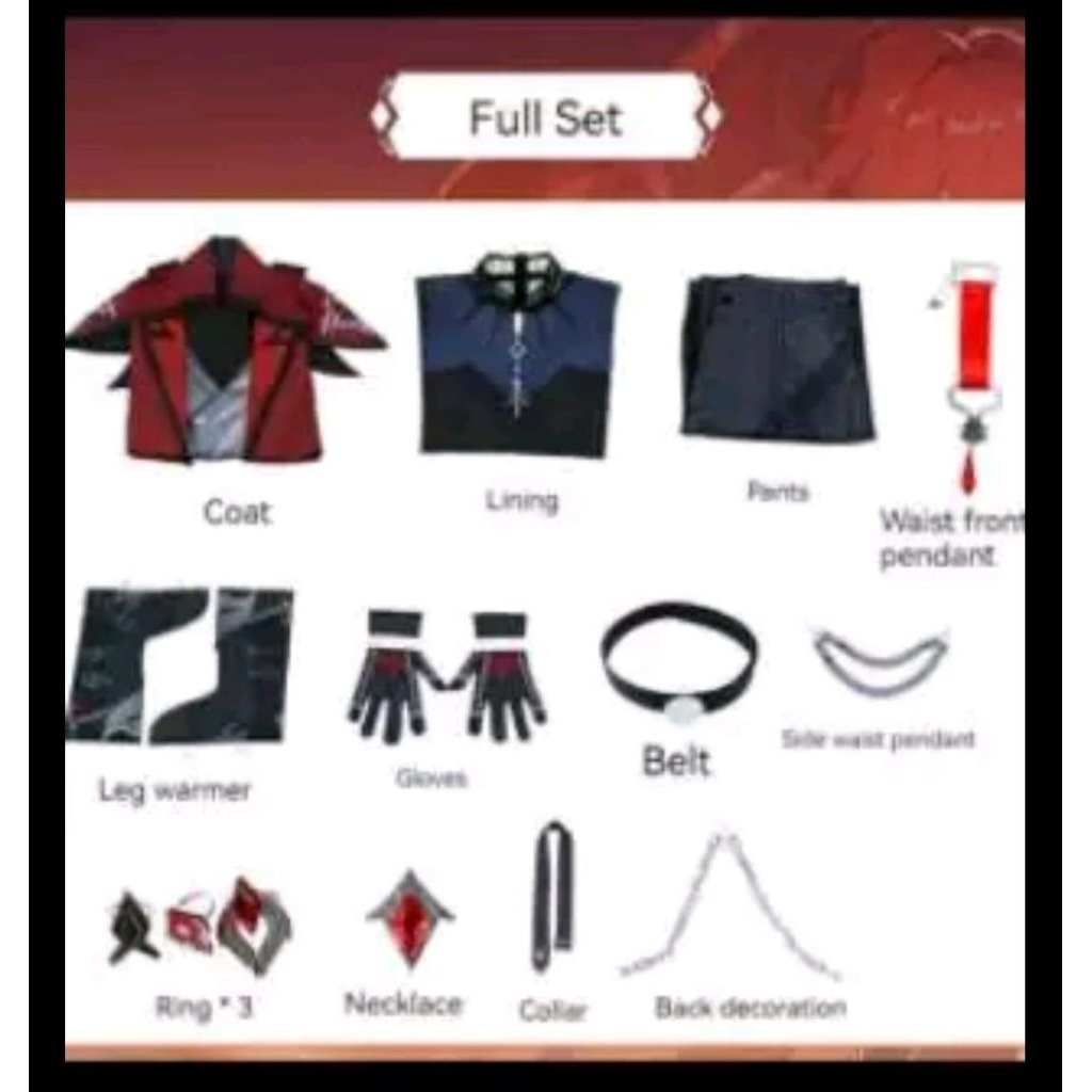 Kostum Cosplay Diluc Genshin Impact Baru belum jadi dipakai