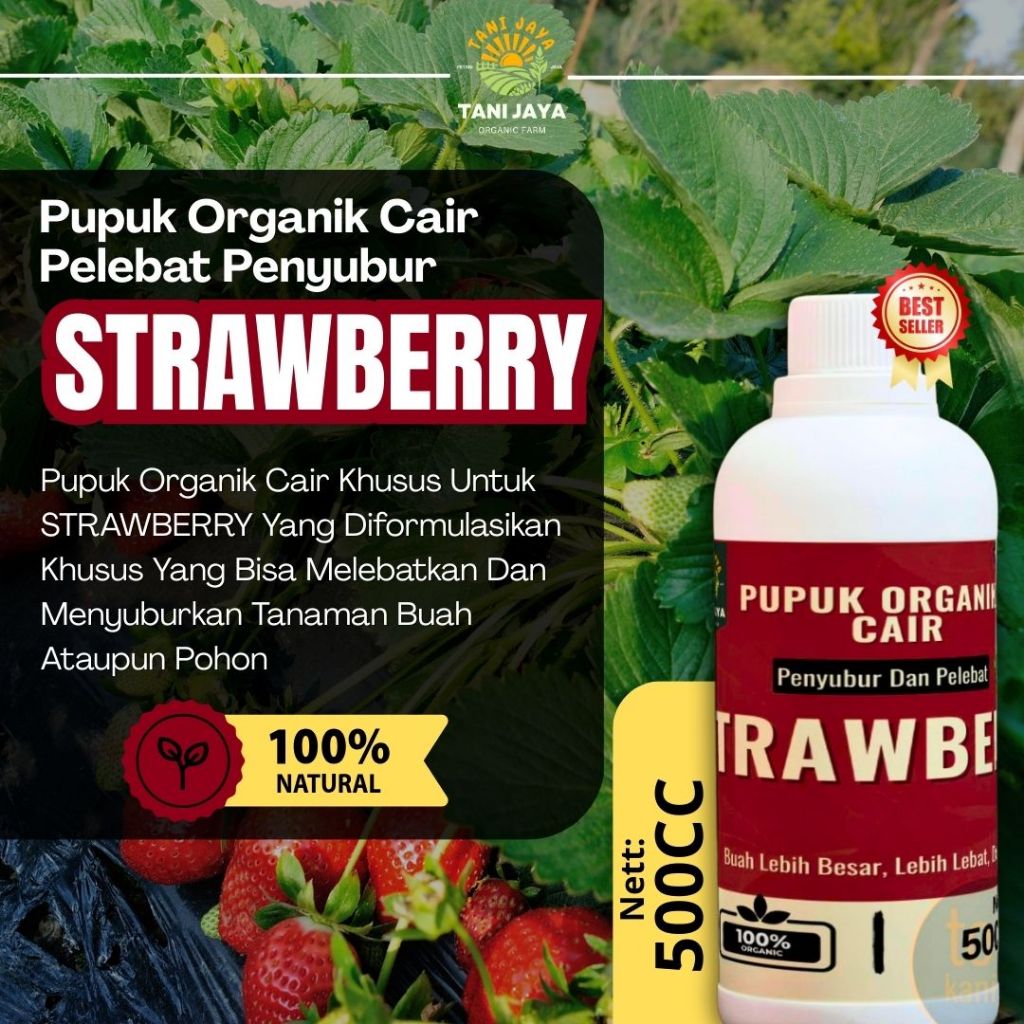 POC Strawberry Pupuk Organik Cair Penyubur & ZPT Pelebat Mempercepat Pertumbuhan
