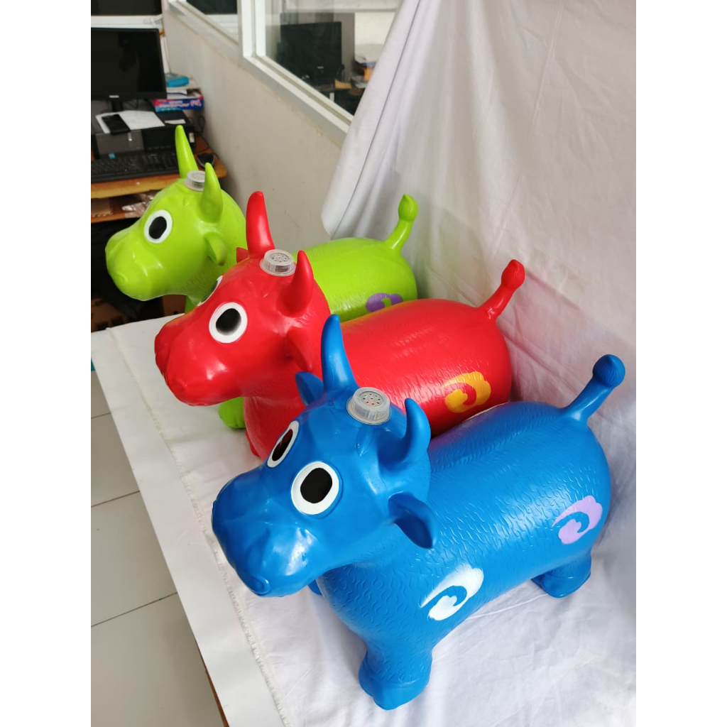 MAINAN ANAK KUDA - KUDAAN KARET POMPA HEWAN SAPI MAINAN ANAK - TOYS JUMPING ANIMAL COW HOPPER FOR TO