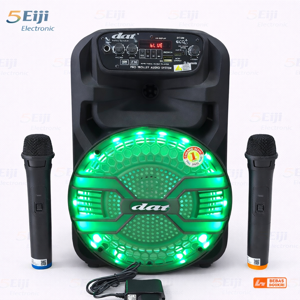Portabel Speaker Trolley Speaker Woofer DAT DT 109 Portable 10 Inch Bluetooth Mic &DAT DT1210FT