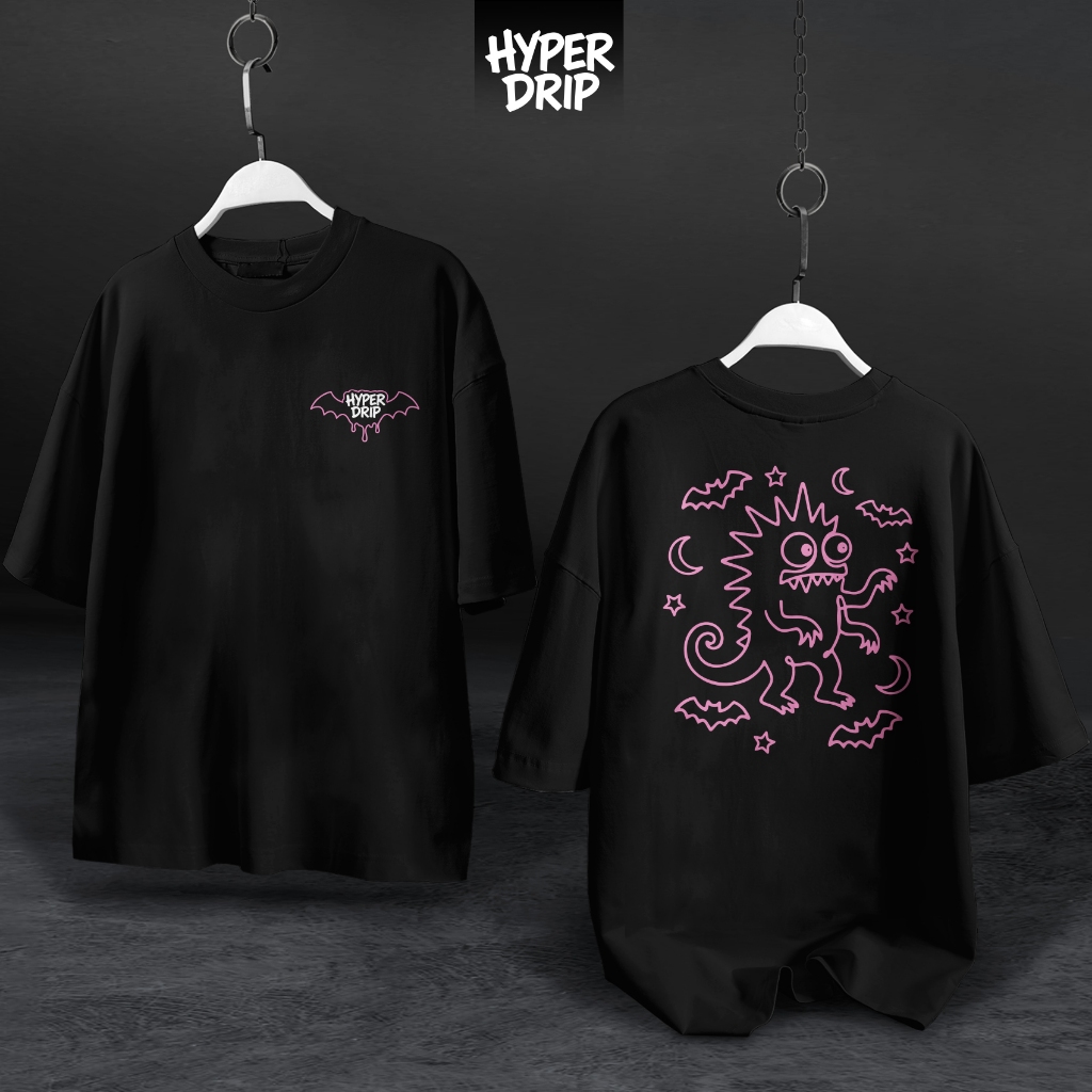 HYPERDRIP - OVERSIZE T-Shirt " BAT MONSTER " | Kaos Oversize Unisex | Cotton Combed 20s Tebal | Baju
