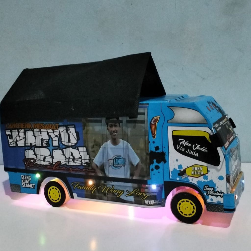 PROMO TERMURAH  MAINAN TRUK OLENG WAHYU ABADI BIRU LENGKAP LAMPU LED DAN TERPAL