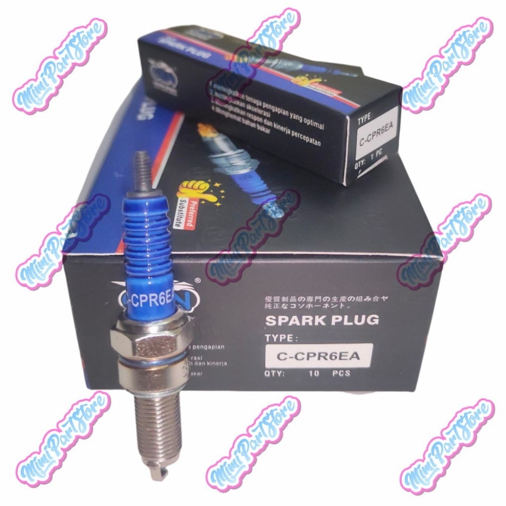 Busi CRUN CPR6EA (10 PCS) - Karisma, Beat, Vario. Berkualitas Tinggi