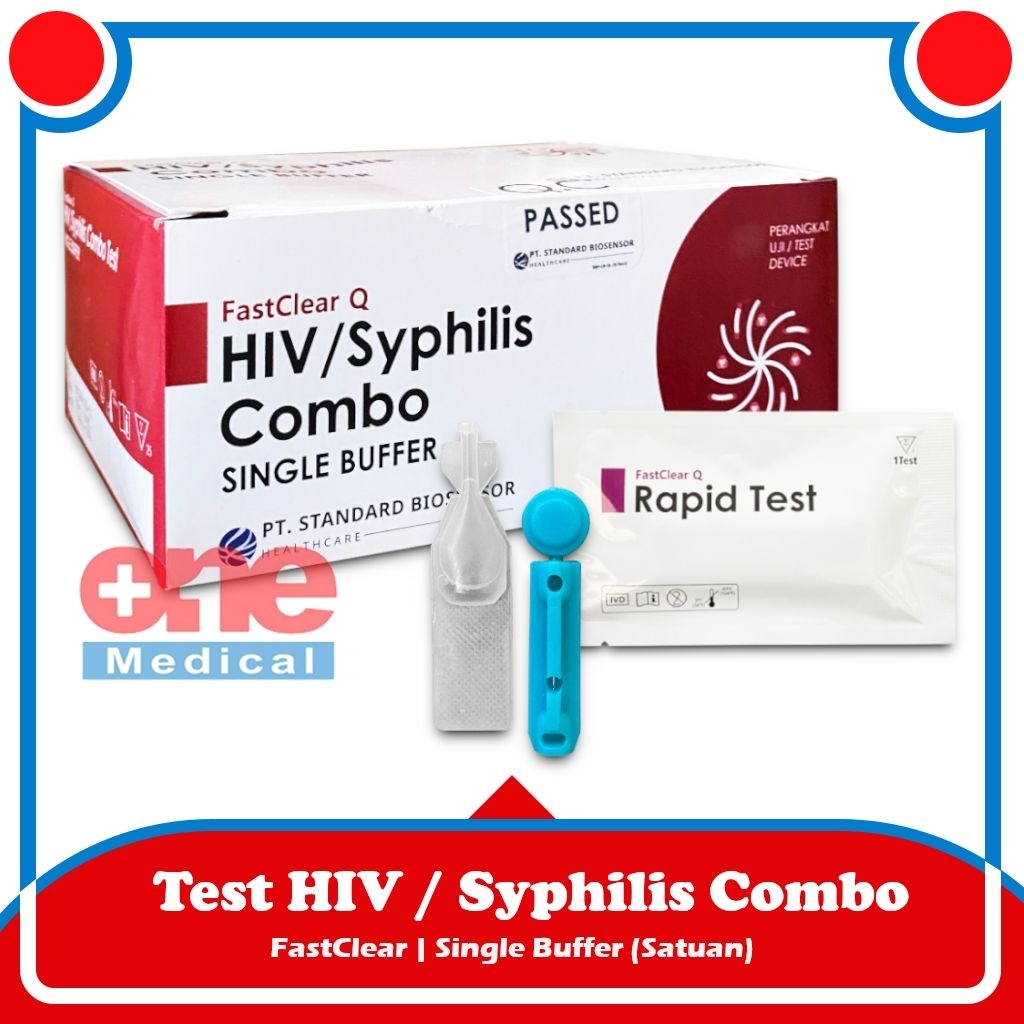 Rapid Test Kit HIV SYPHILIS Combo Alat Uji Cepat Antibodi Biosensor FastClear Q Ecer/Pcs
