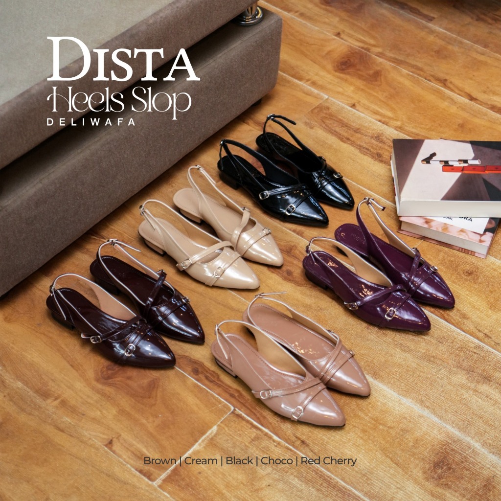 Deliwafa  - [Heels Wanita] Dista Heels Slop