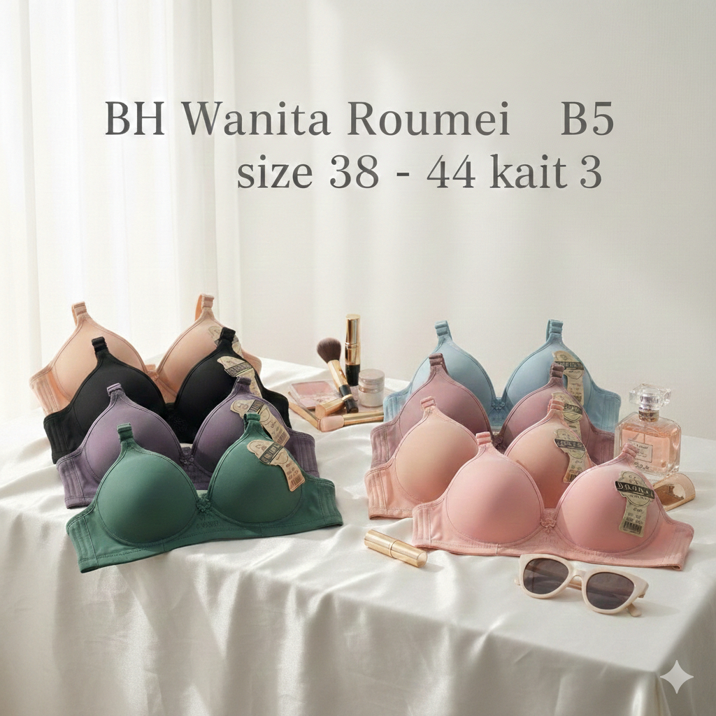 BH Roumei B5 Cup Besar | BH Wanita Kait 3 | Lembut | jumbo | big size | import