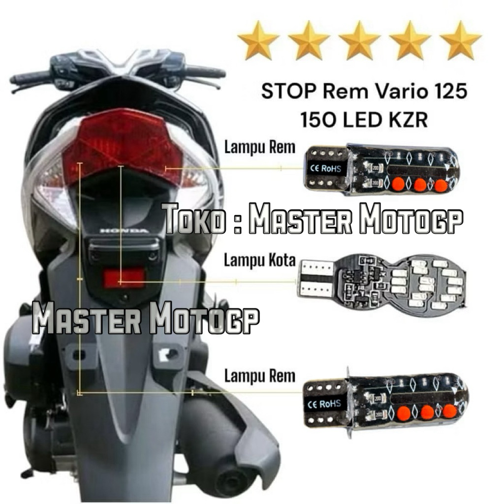 Paket Lampu Rem + Lampu Kota Lampu sen gepeng led kotak 1 biji & lampu sen Keramik red blue 2 biji F