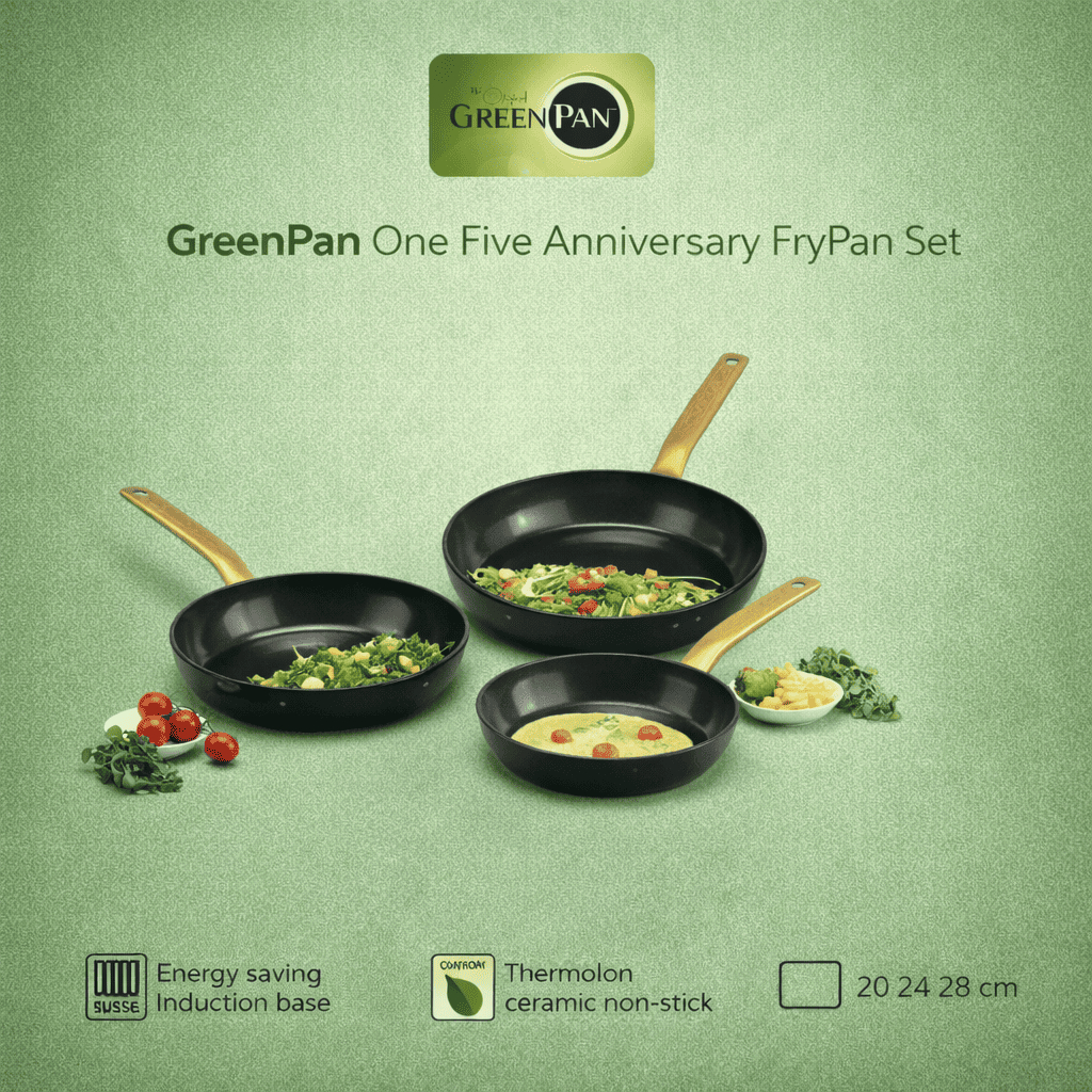 GreenPan One Five Special Package Anniversary FryPan Set - 20 24 28 cm