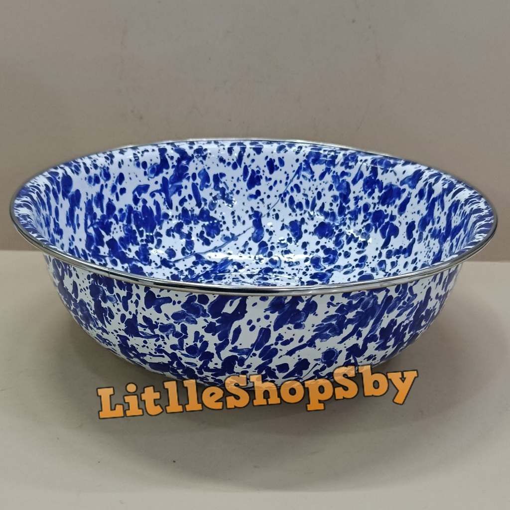 Mangkok Besar Baskom Jumbo 36cm Enamel Biru Blirik