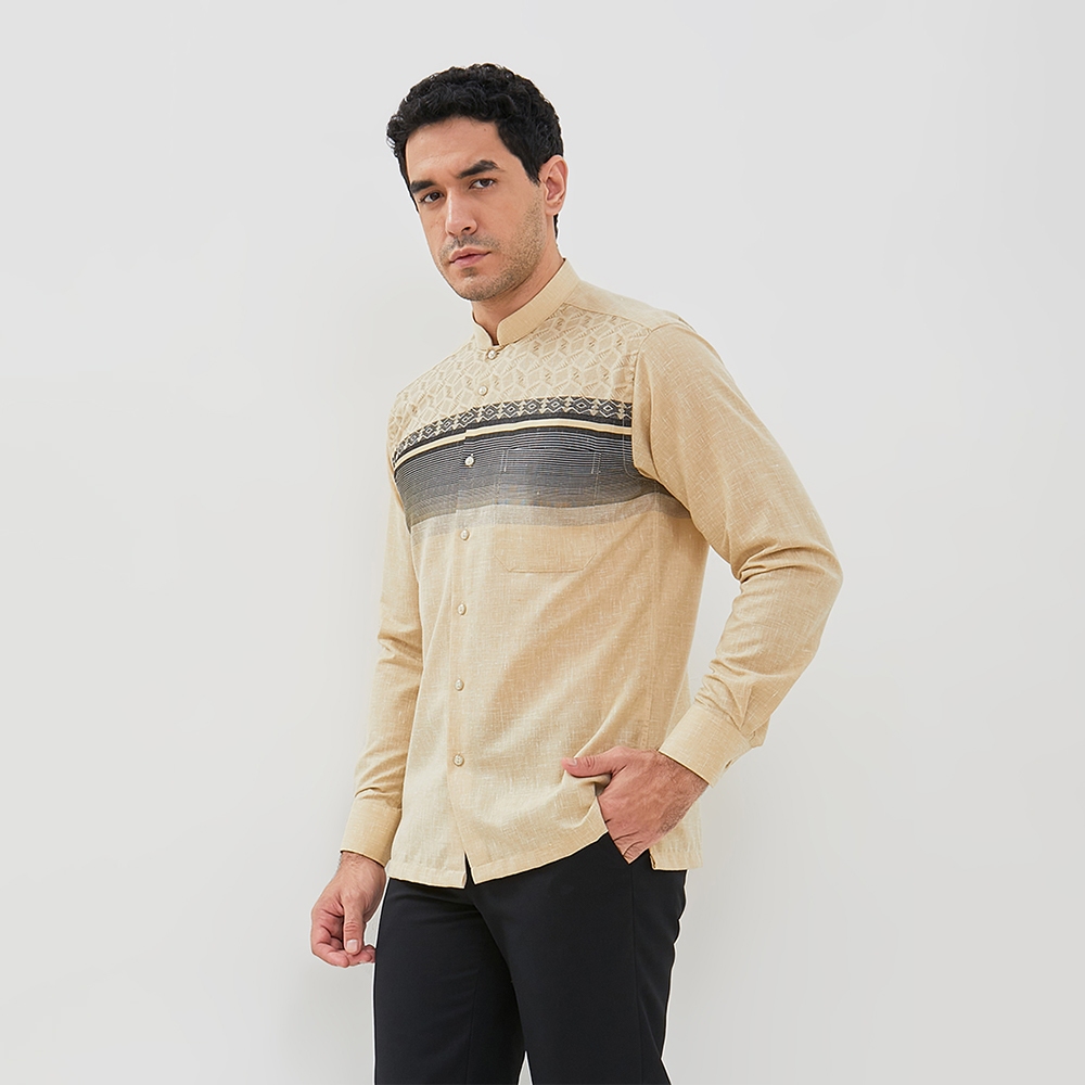 Alisan Koko Bordir Lengan Panjang 00378 Beige Gold Slimfit