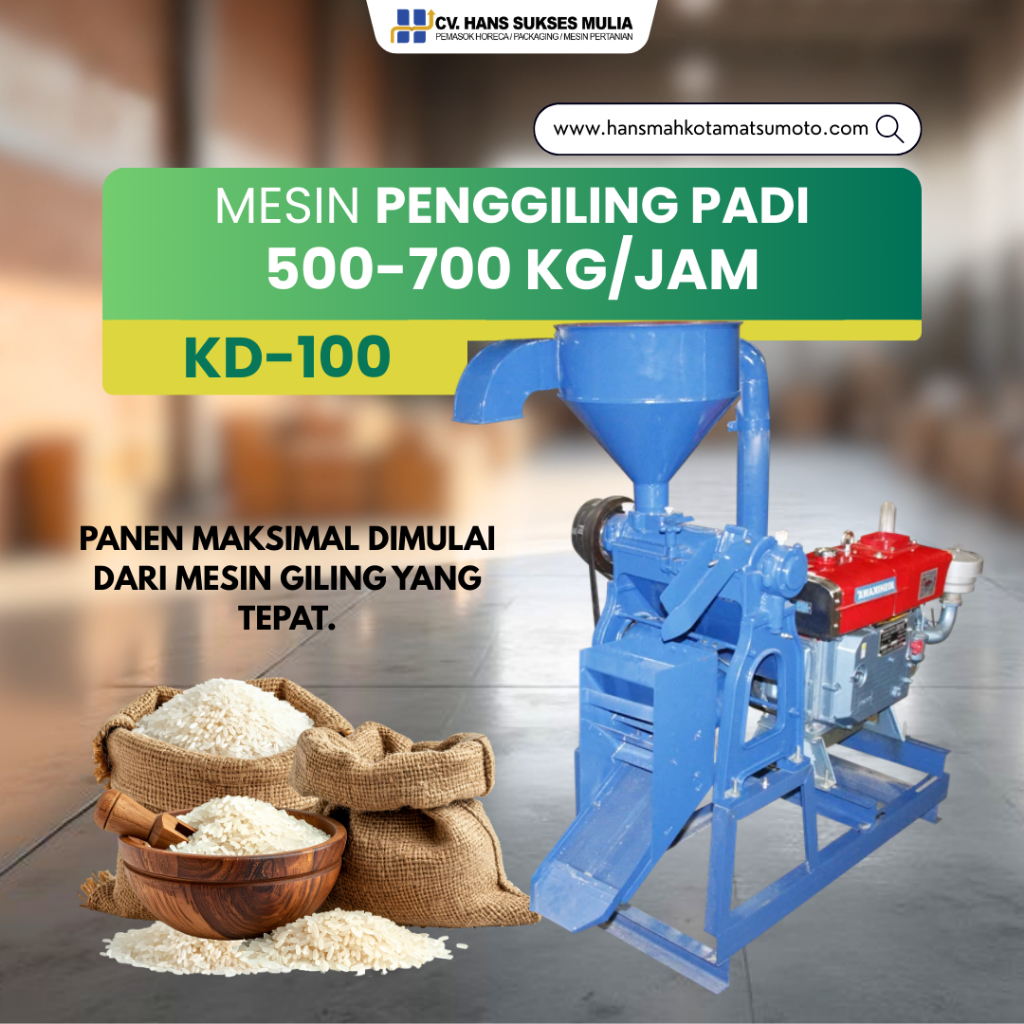 MESIN GILINGAN PADI (MAHKOTA) KD-100 (TANPA ENGINE)