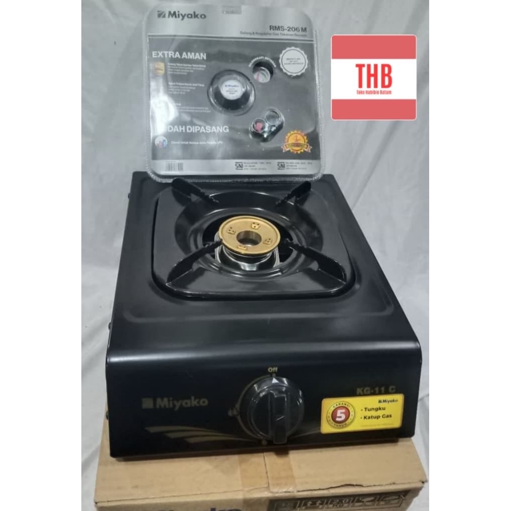 Kompor gas Miyako 1 tungku KG-11C merk Miyako,Satu set selang miyako