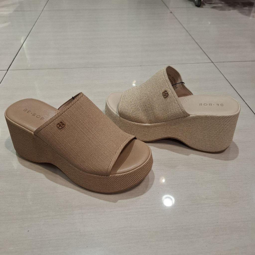 BE BOB Sandal wedges wanita model slop ringan dan cantik tinggi 8cm size dari 36-40