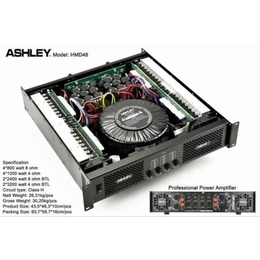 POWER AMPLIFIER ASHLEY HMD48 4 CHANNEL