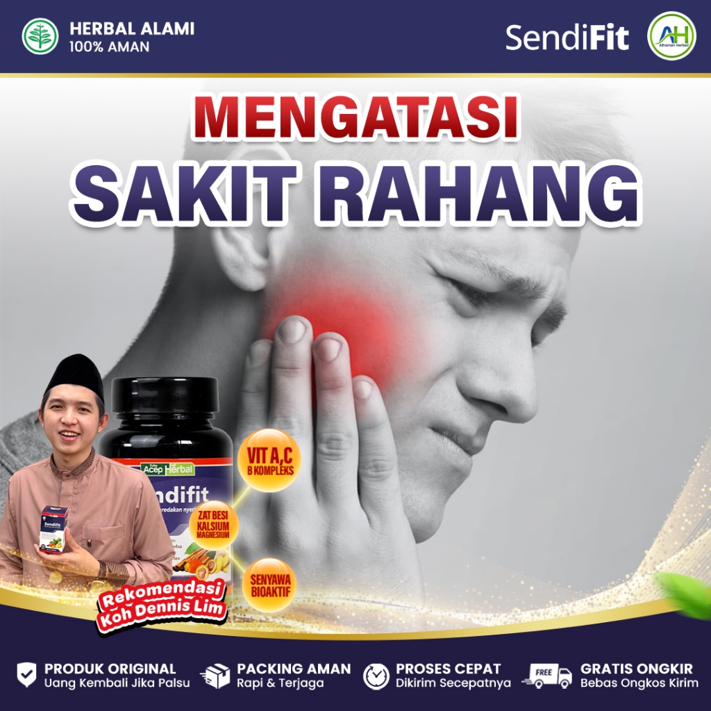 Obat Sakit Rahang, Rahang Kaku, Nyeri Rahang, Rahang Bengkak, Rahang Sulit Mengunyah - Sendifit Asli