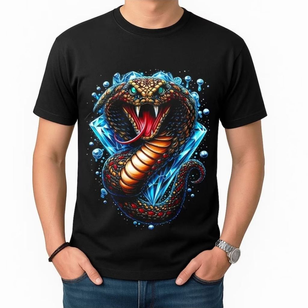 KAOS KING KOBRA MOTIF BG DIAMOND