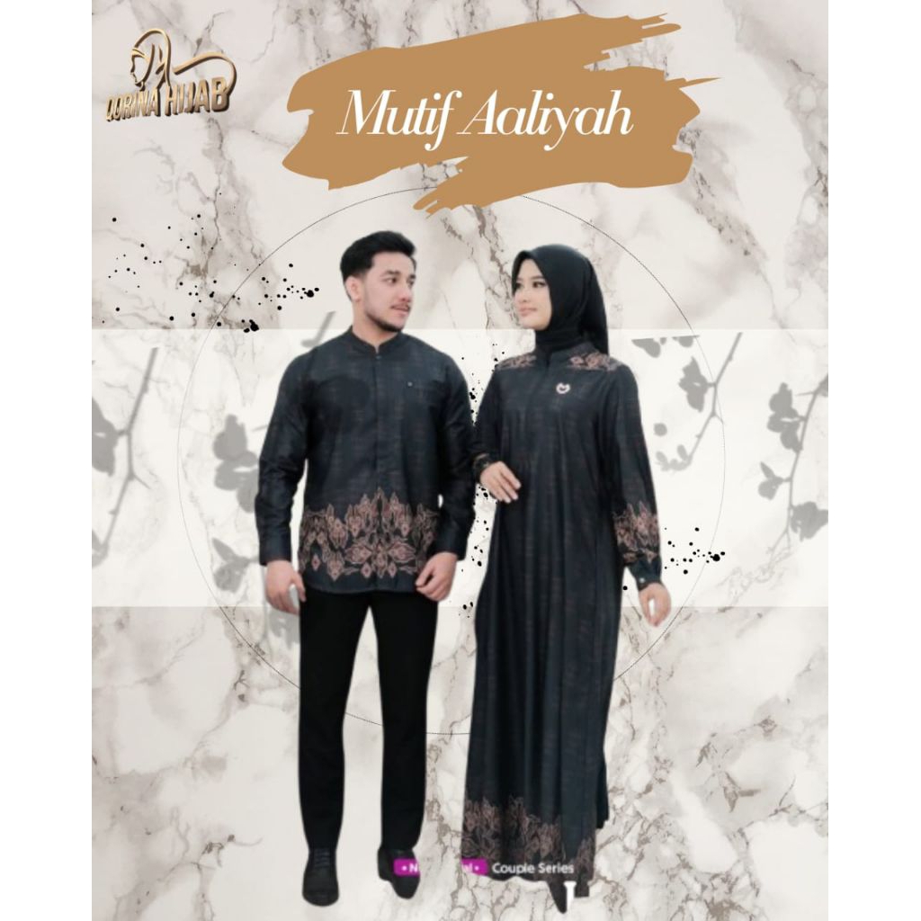 Couple Mutif Aaliyah Royal Black/Mutif Terbaru/Couple Keluarga