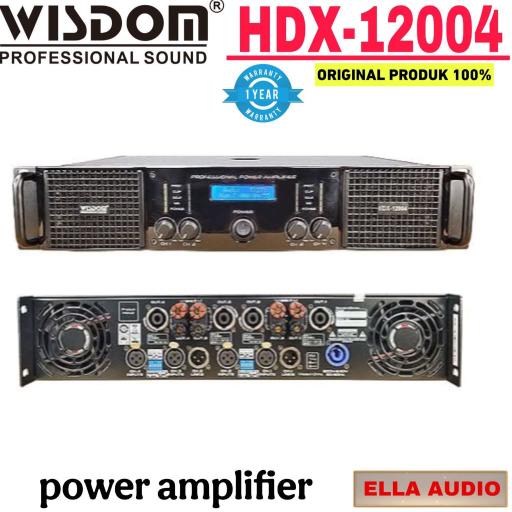 Power Wisdom HDX12004 Amplifier Power 4- Channel Wisdlm Hdx-12004