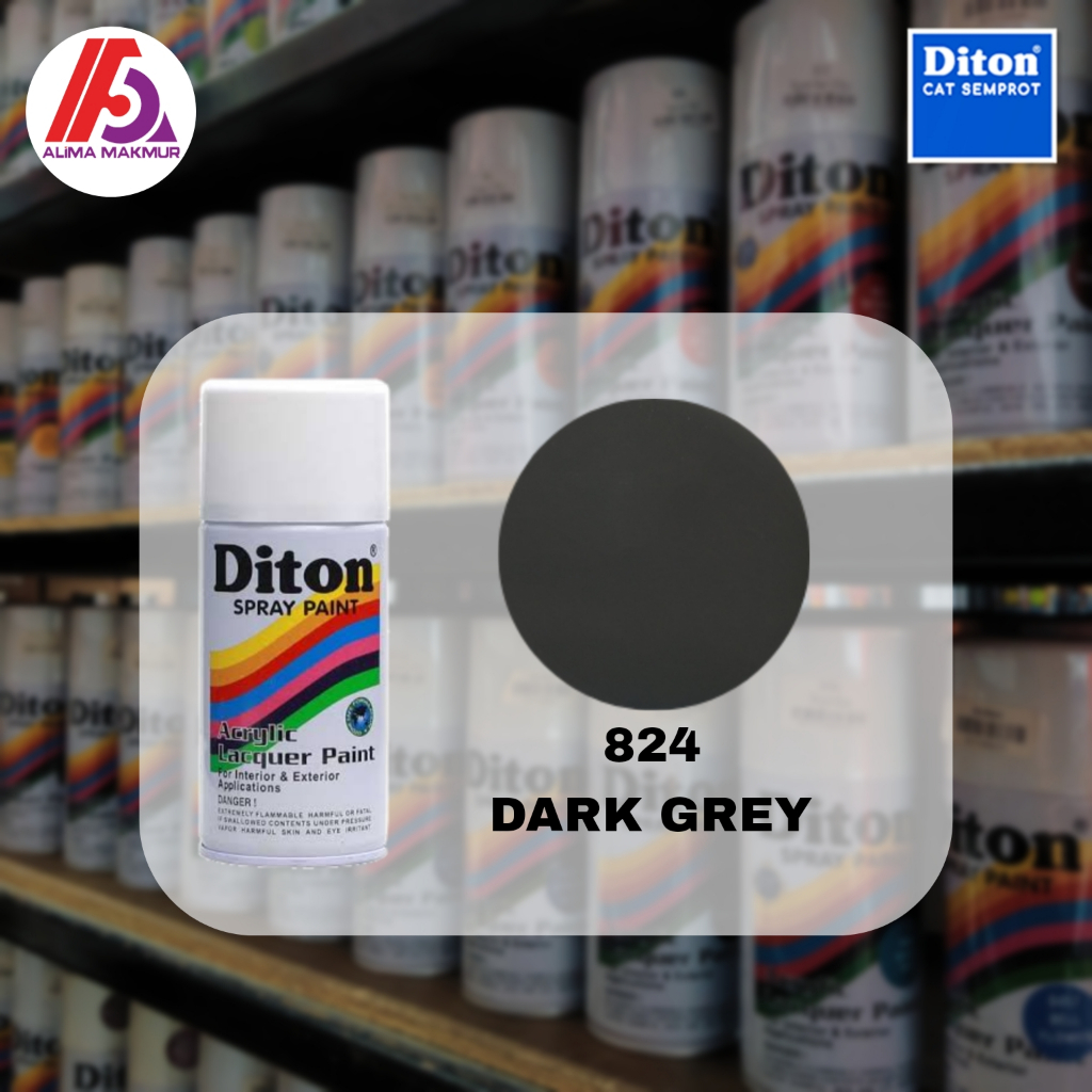 Diton Acrylic 824 Dark Grey 300cc / Pilok Diton Dark Grey /  Pilok Diton Dark Grey