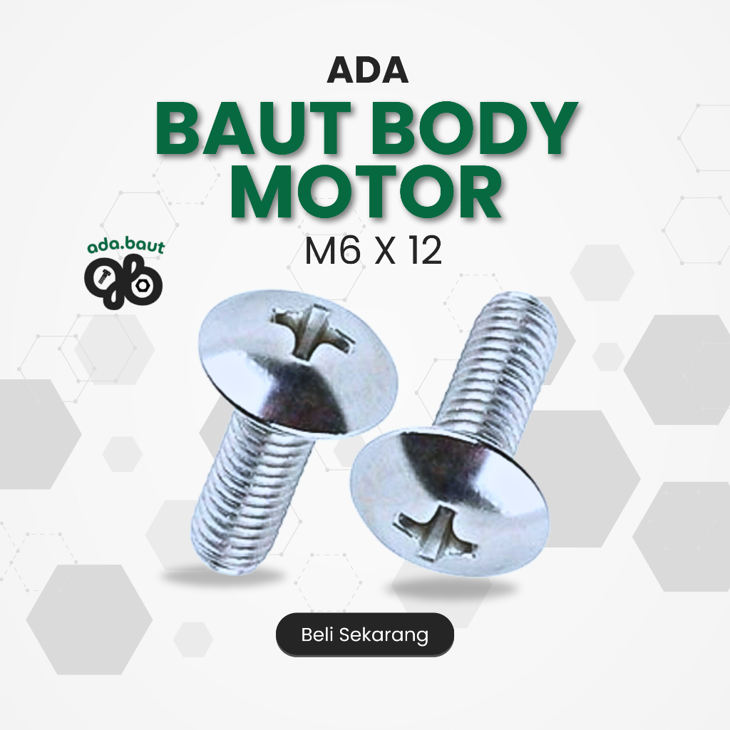 ada baut jp payung M6X12 / baut jp M6x12 / baut motor